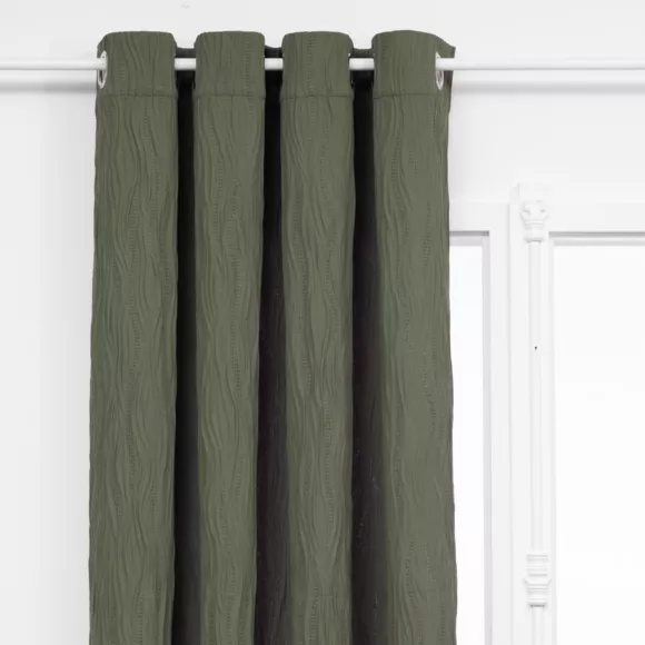 Eminza Rideau Effet Plissé (135 X 260 Cm) Maely Vert Kaki