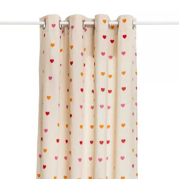 Eminza Rideau Enfant Coton Recyclé (140 X 260 Cm) Amour Multicolore