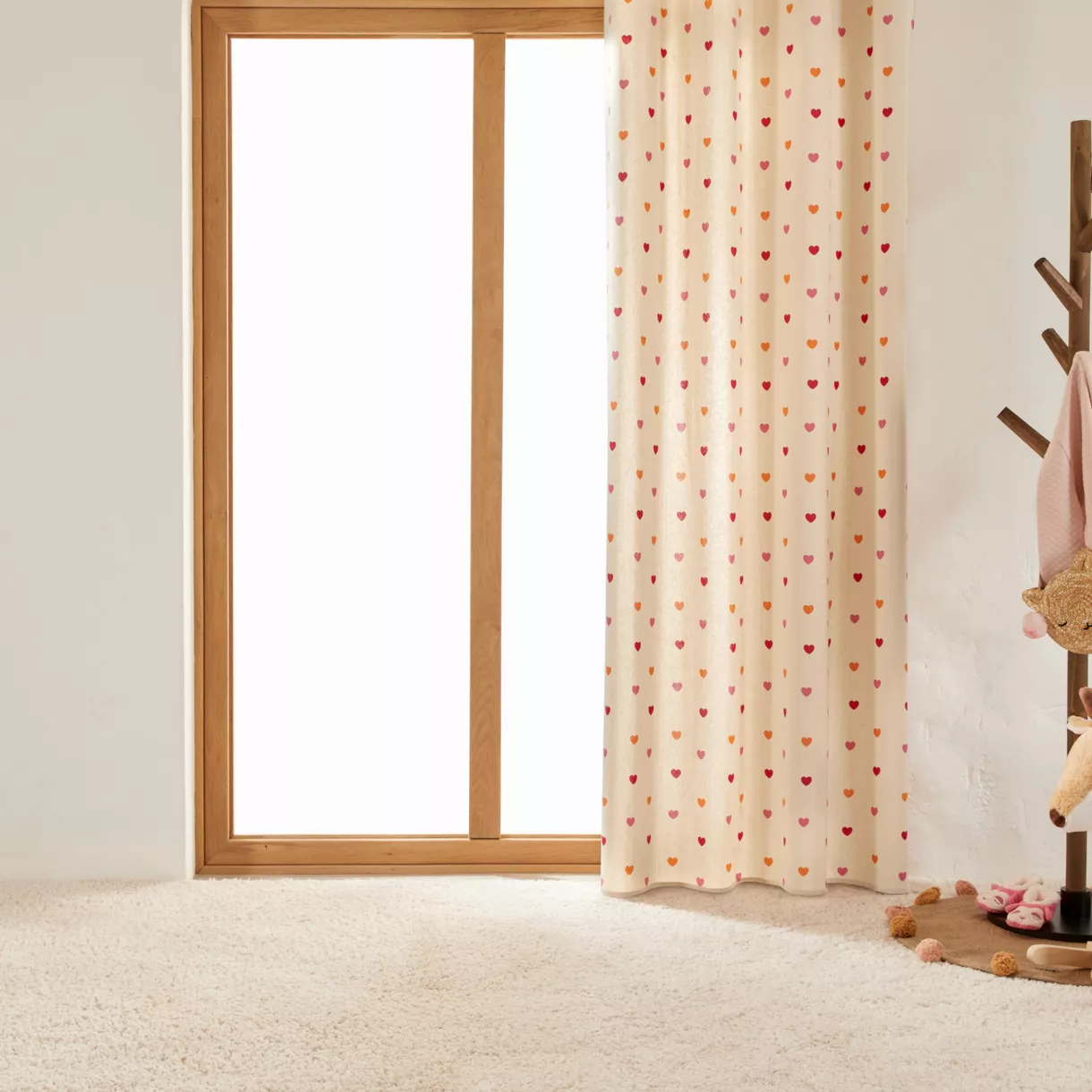 eminza Rideau enfant coton recyclé (140 x 260 cm) Amour Multicolore