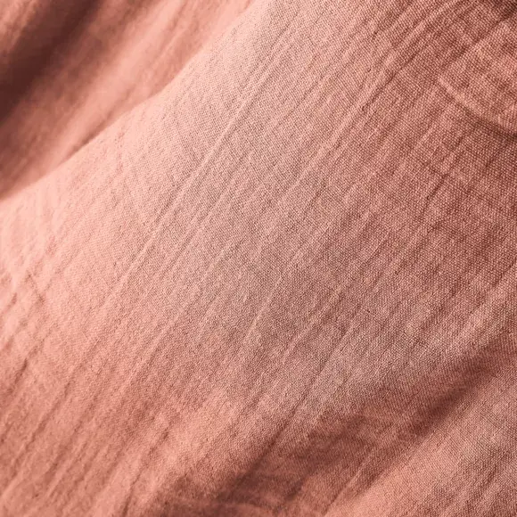 Eminza Rideau Gaze De Coton Ajustable (140 X Max 300 Cm) Gaïa Rose Pêche