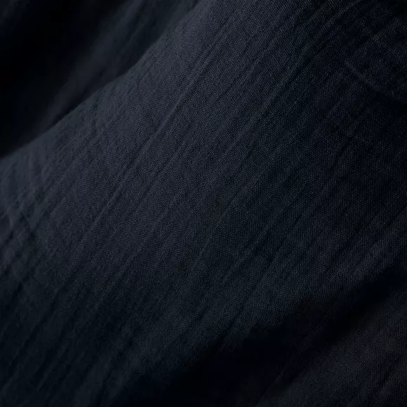 Eminza Rideau Gaze De Coton Ajustable (140 X Max 300 Cm) Gaïa Bleu Nuit