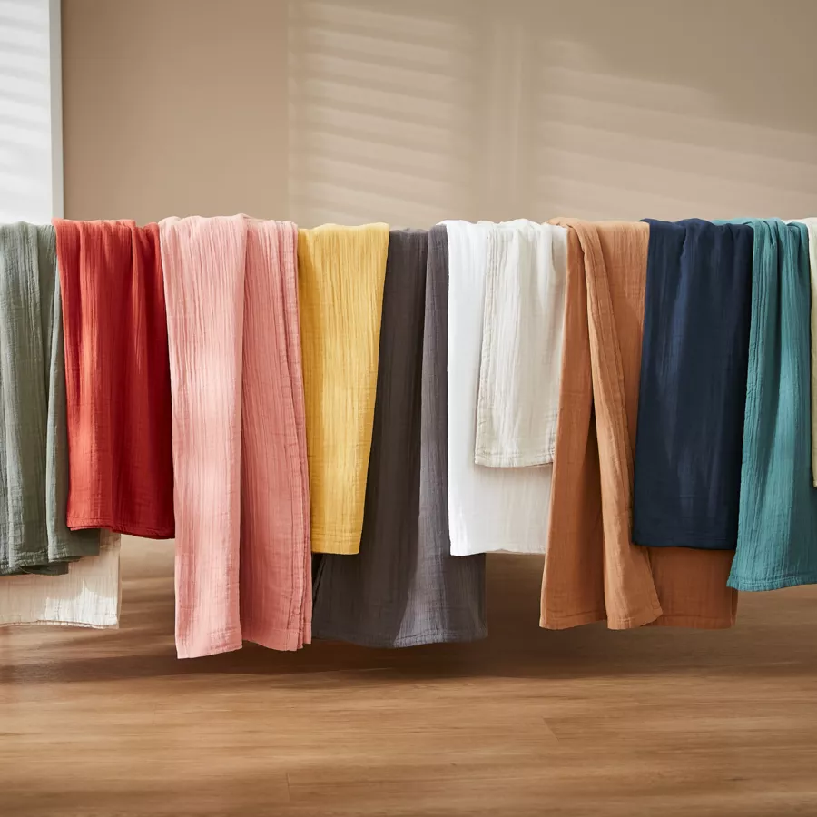 Eminza Rideau Gaze De Coton Ajustable (140 X Max 300 Cm) Gaïa Vert Eucalyptus