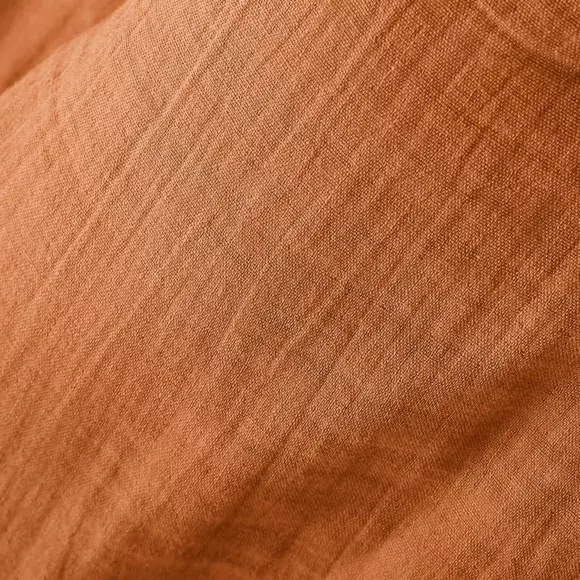 Eminza Rideau Gaze De Coton Ajustable (280 X Max 300 Cm) Gaïa Abricot