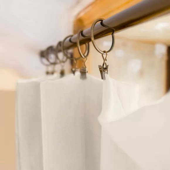 Eminza Rideau Gaze De Coton Ajustable (280 X Max 300 Cm) Gaïa Beige Pampa