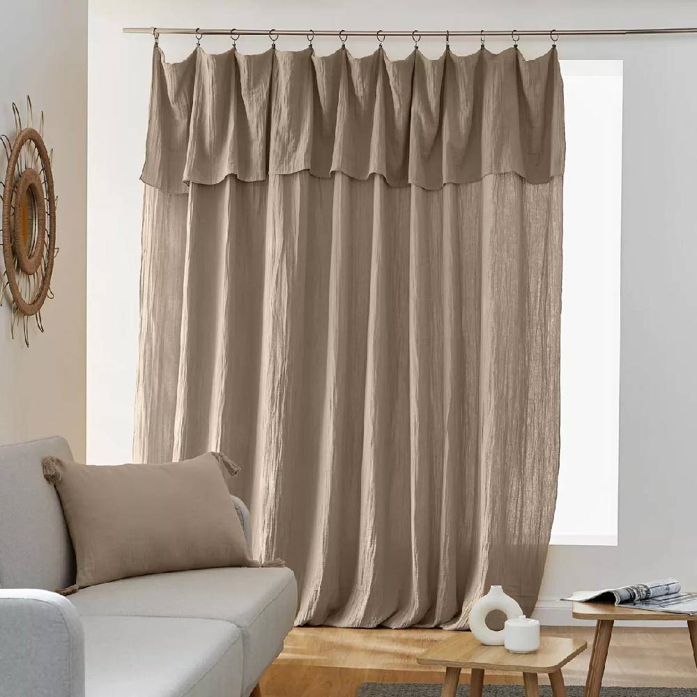 eminza Rideau gaze de coton ajustable (280 x max 300 cm) Gaïa Ficelle eminza Rideau gaze de coton ajustable (280 x max 300 cm) Gaïa Ficelle