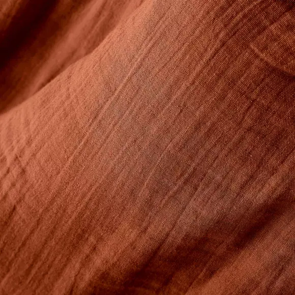 Eminza Rideau Gaze De Coton Galon Fronceur (140 X 240 Cm) Gaïa Terracotta