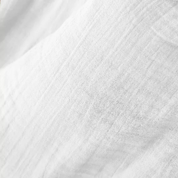Eminza Rideau Gaze De Coton Galon Fronceur (180 X 240 Cm) Gaïa Blanc Chantilly