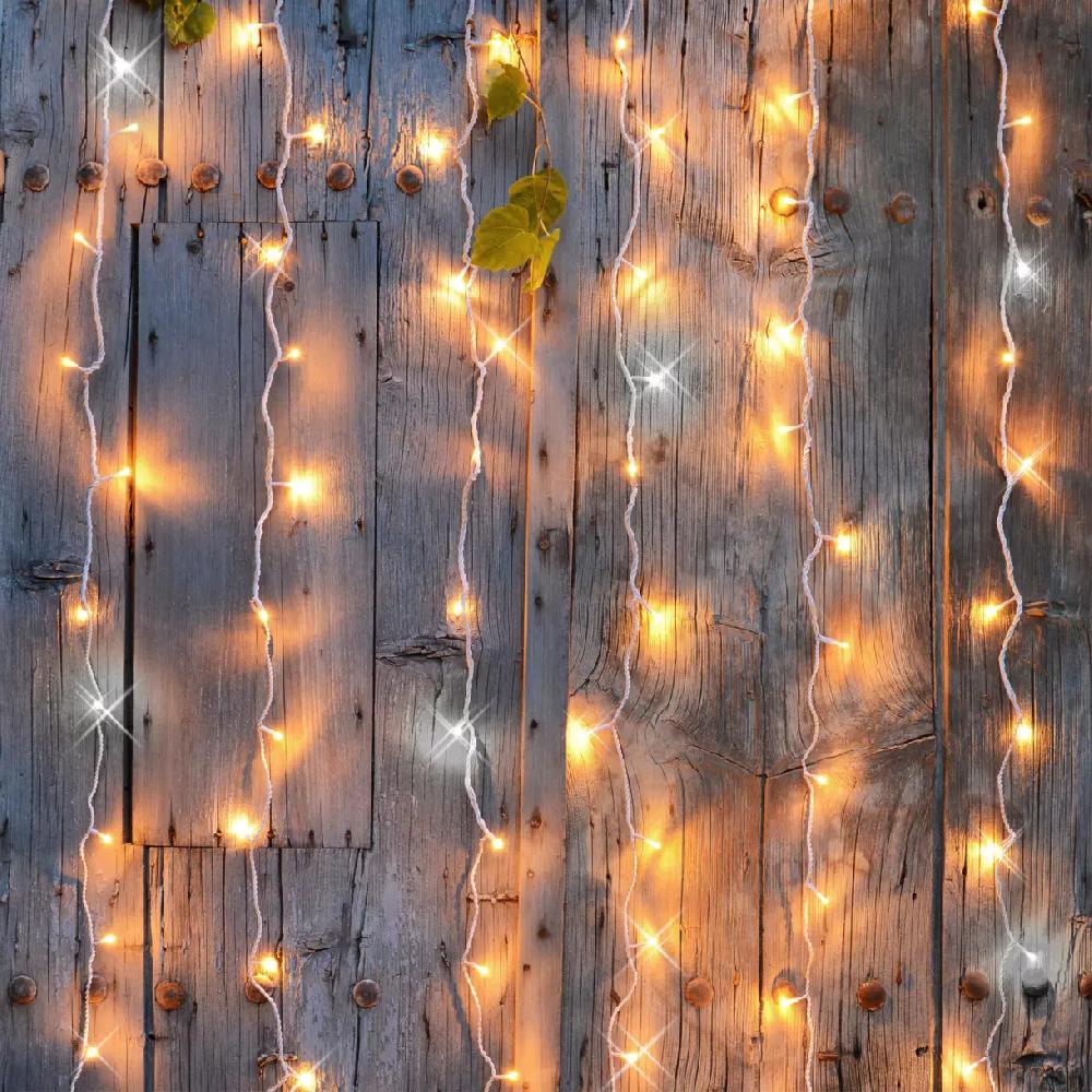 eminza Rideau lumineux H2 m L2 m 96 LED Interconnectable Flashing light Bicolore Blanc chaud et froid