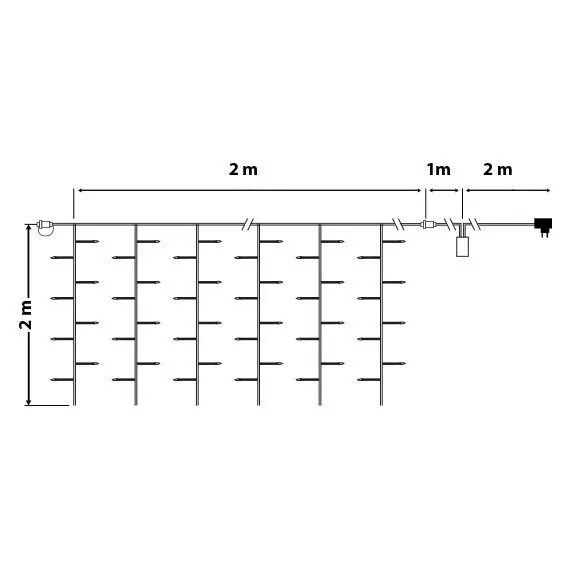 Eminza Rideau Lumineux H2 M L2 M 96 LED Interconnectable Bicolore Bleu Et Blanc Froid