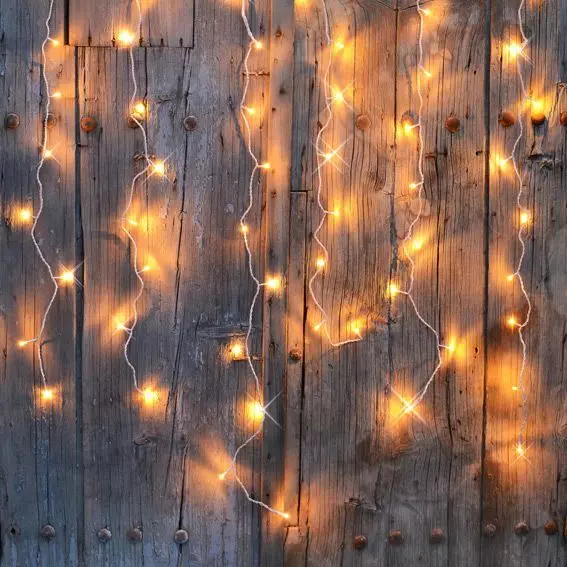 eminza Rideau lumineux H2 m L2 m 96 LED Interconnectable Blanc chaud