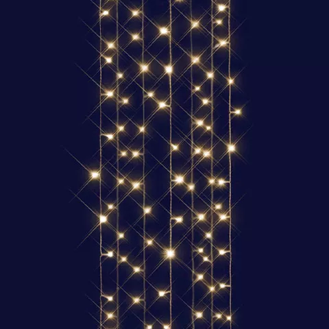 eminza Rideau lumineux interconnectable H2 m L2 m 96 LED Flash Blanc chaud