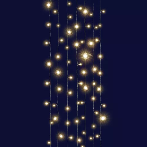 eminza Rideau lumineux interconnectable H2 m L2 m 96 LED Chute de neige Blanc chaud