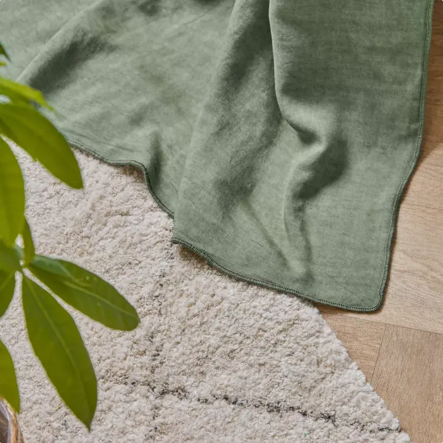 Eminza Rideau Lyocell Tencel™ Ajustable (140 X Max 270 Cm) Olivia Vert Romarin