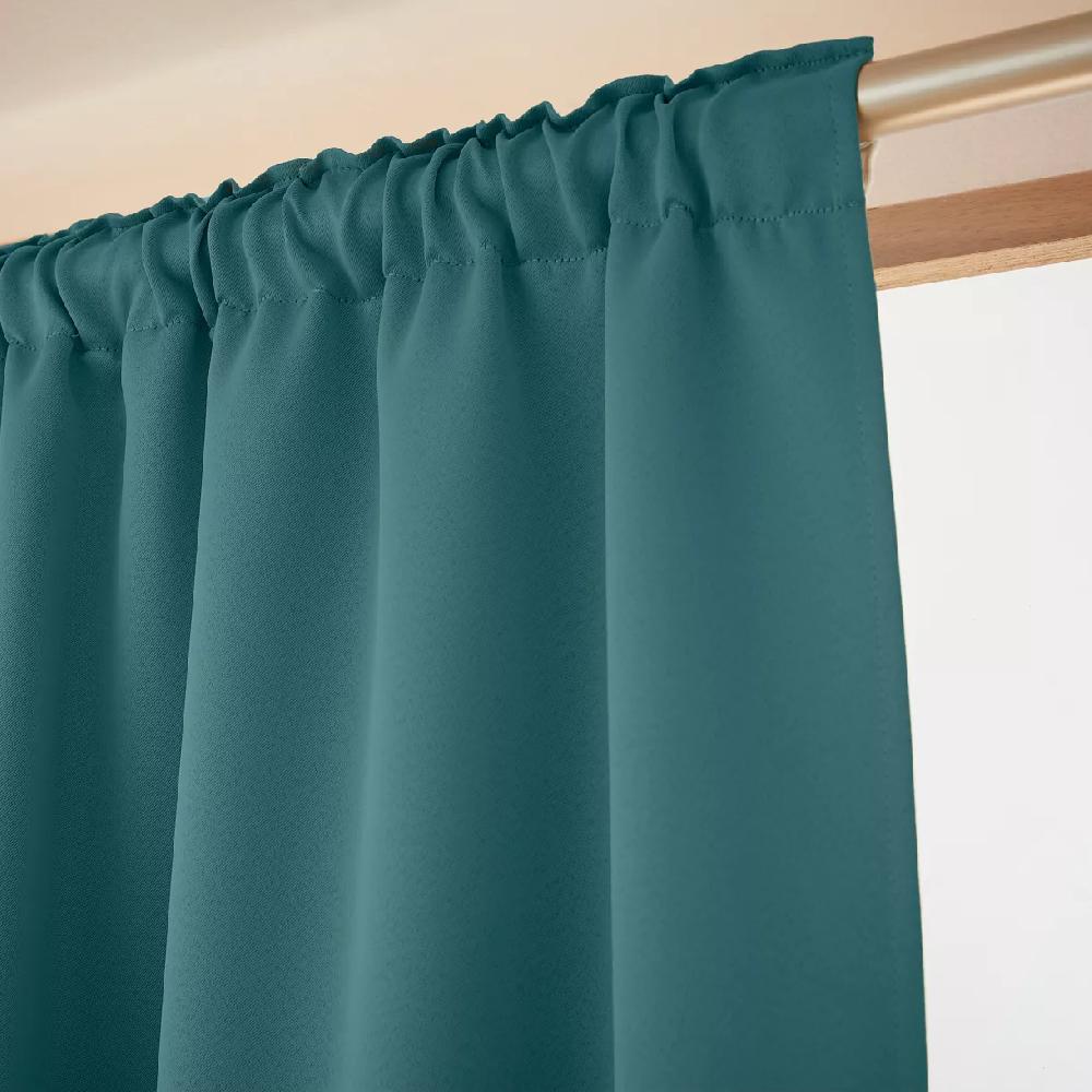 eminza Rideau obscurcissant galon fronceur (140 x 260 cm) Dark Bleu canard
