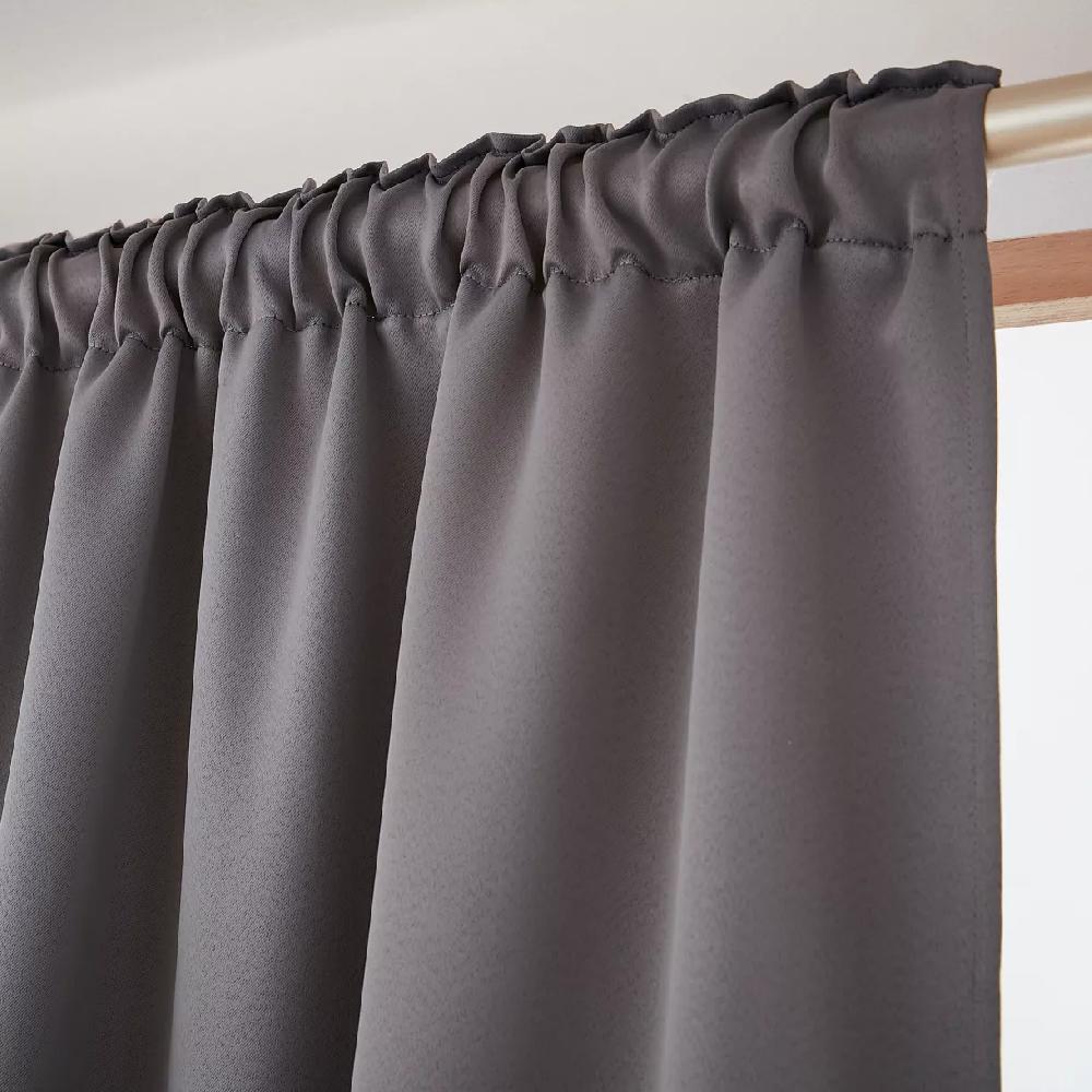 eminza Rideau obscurcissant galon fronceur (140 x 260 cm) Dark Gris anthracite