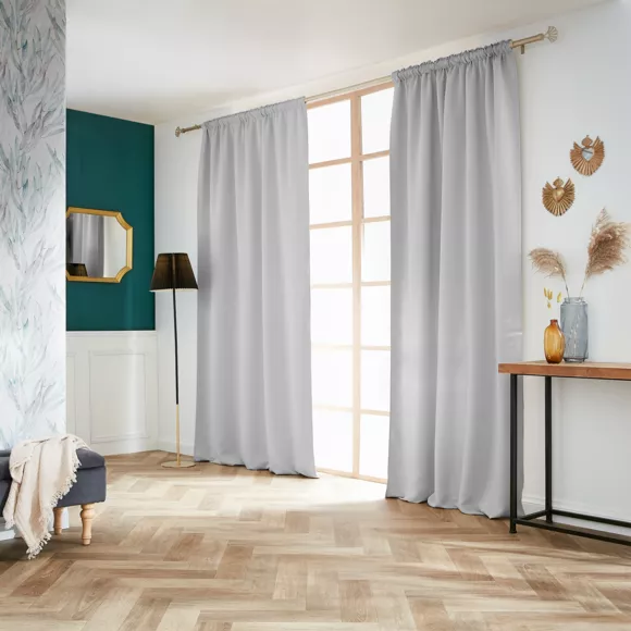 Eminza Rideau Obscurcissant Galon Fronceur (140 X 260 Cm) Dark Gris Clair
