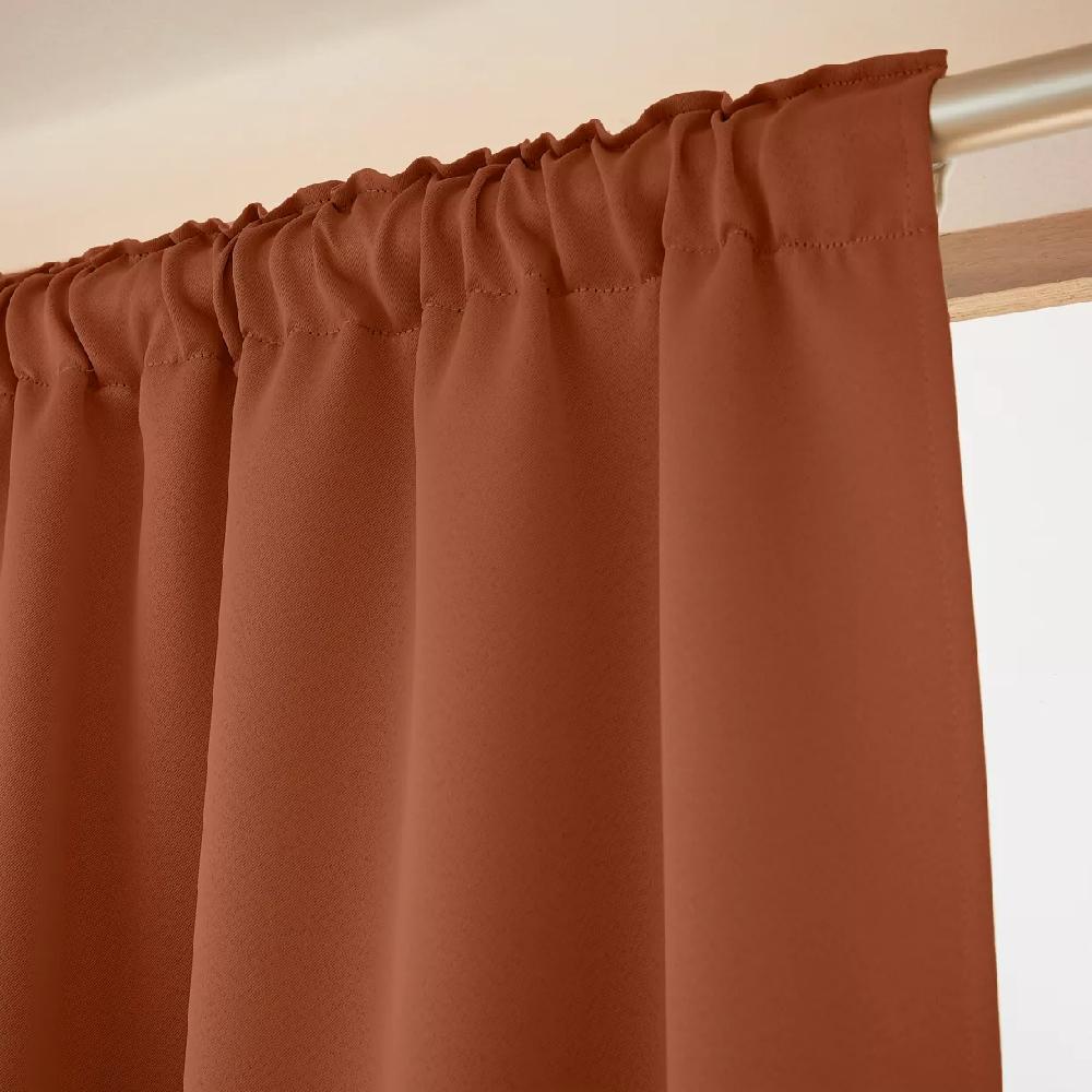eminza Rideau obscurcissant galon fronceur (140 x 260 cm) Dark Terracotta