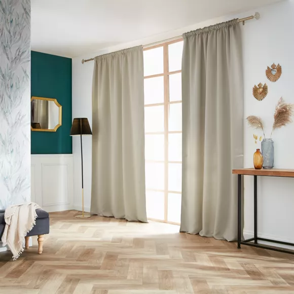 Eminza Rideau Obscurcissant Galon Fronceur (140 X 260 Cm) Dark Taupe