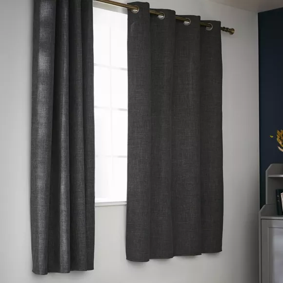 Eminza Rideau Obscurcissant Thermique (140 X 180 Cm) Alba Gris Anthracite