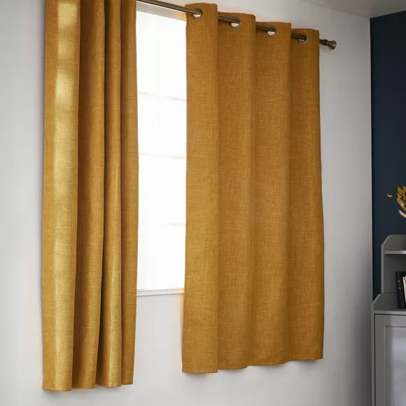 Eminza Rideau Obscurcissant Thermique (140 X 180 Cm) Alba Jaune Moutarde