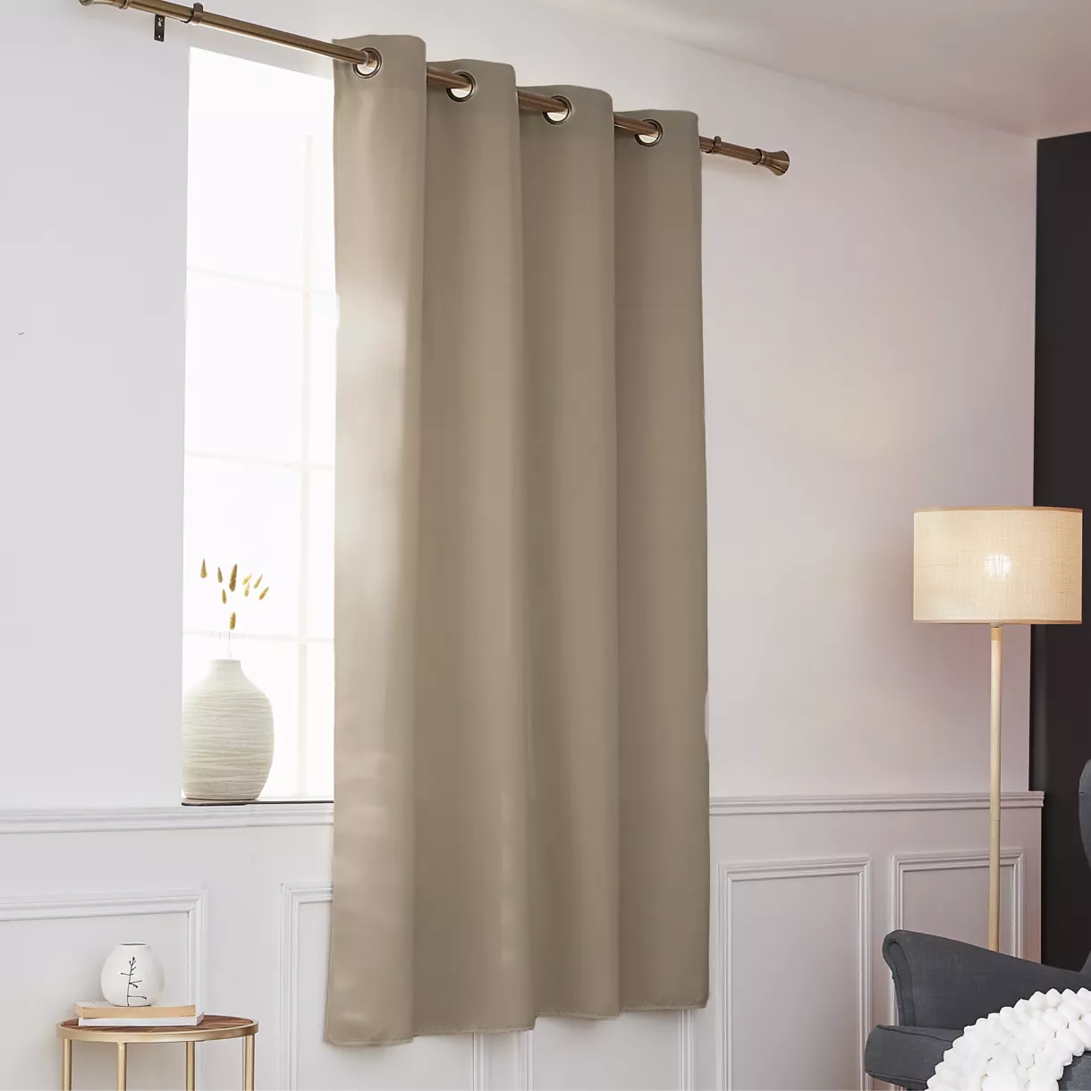 eminza Rideau obscurcissant thermique (140 x 180 cm) Calore Taupe