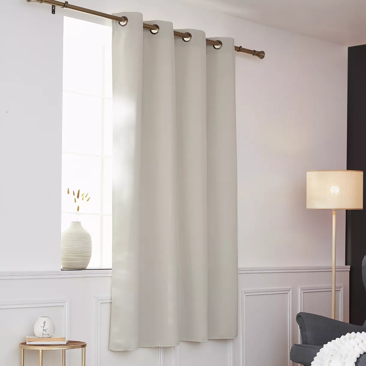 eminza Rideau obscurcissant thermique (140 x 180 cm) Calore Beige