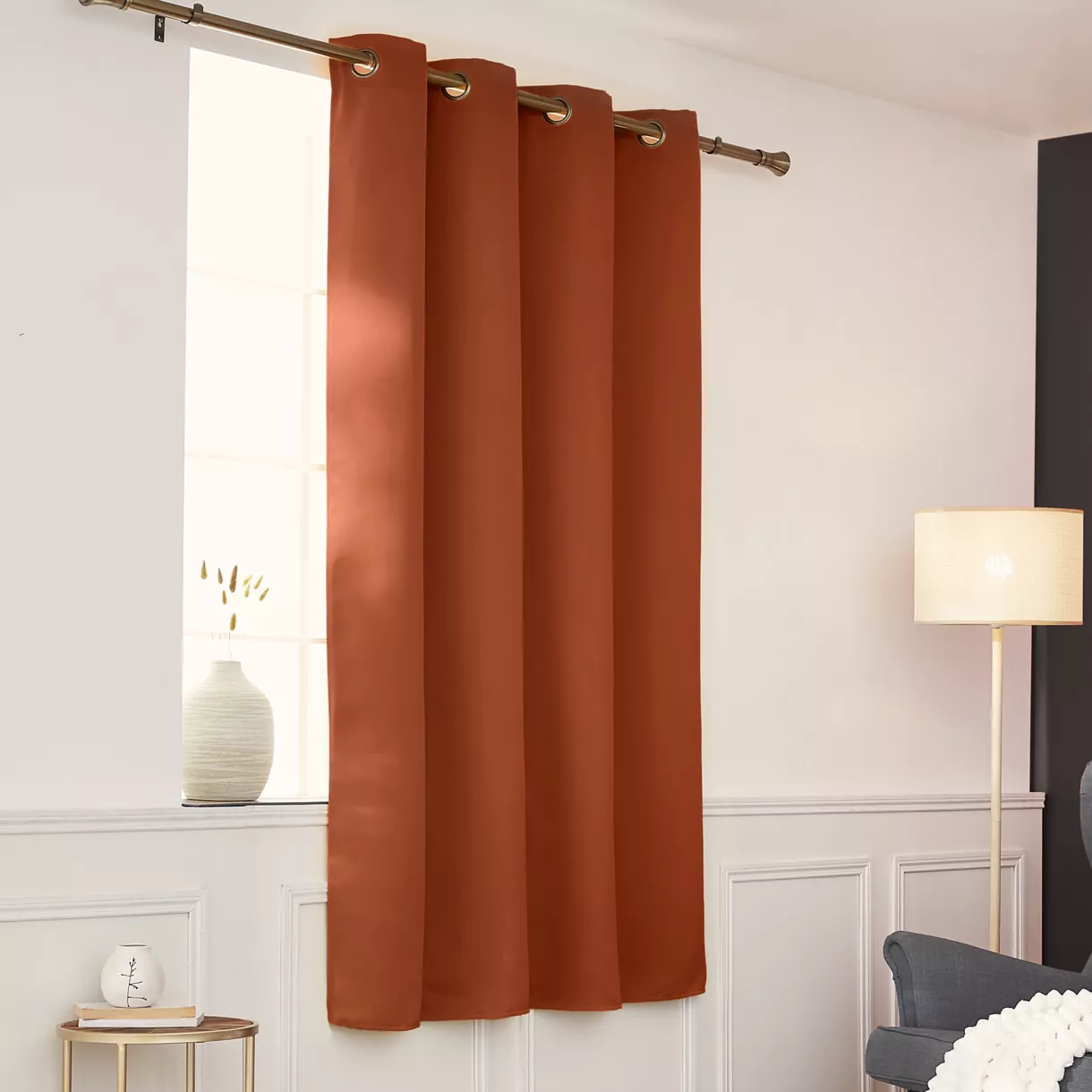 eminza Rideau obscurcissant thermique (140 x 180 cm) Calore Terracotta