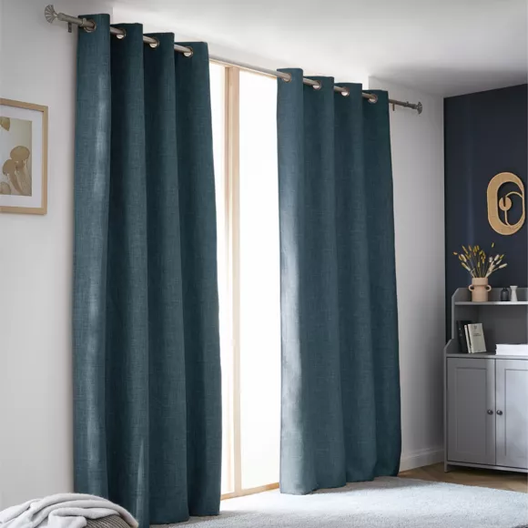 Eminza Rideau Obscurcissant Thermique (140 X 240 Cm) Alba Bleu