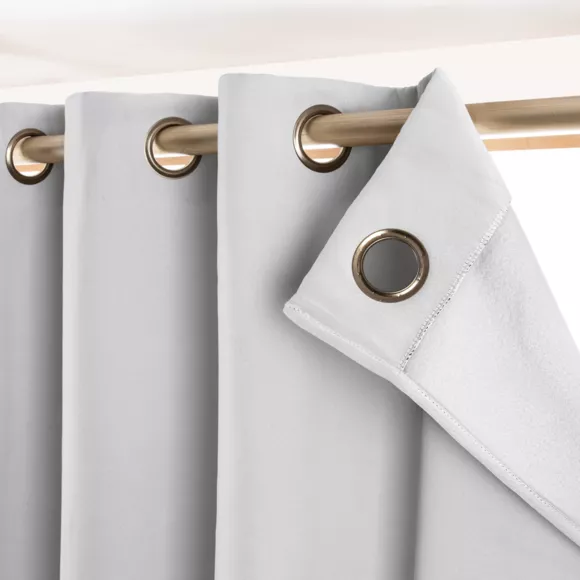 Eminza Rideau Obscurcissant Thermique (140 X 240 Cm) Calore Gris Clair