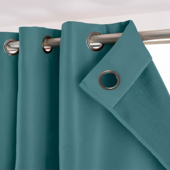 Eminza Rideau Obscurcissant Thermique (140 X 240 Cm) Calore Bleu Canard