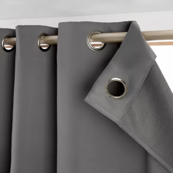 Eminza Rideau Obscurcissant Thermique (140 X 240 Cm) Calore Gris Anthracite
