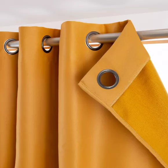 Eminza Rideau Obscurcissant Thermique (140 X 240 Cm) Calore Jaune Moutarde