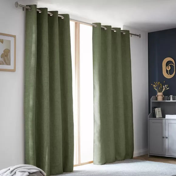 Eminza Rideau Obscurcissant Thermique (140 X 280 Cm) Alba Vert Kaki