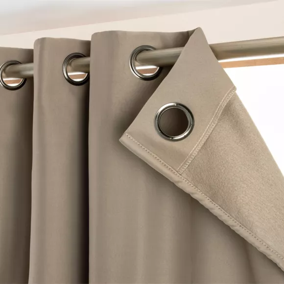Eminza Rideau Obscurcissant Thermique (140 X 280 Cm) Calore Taupe
