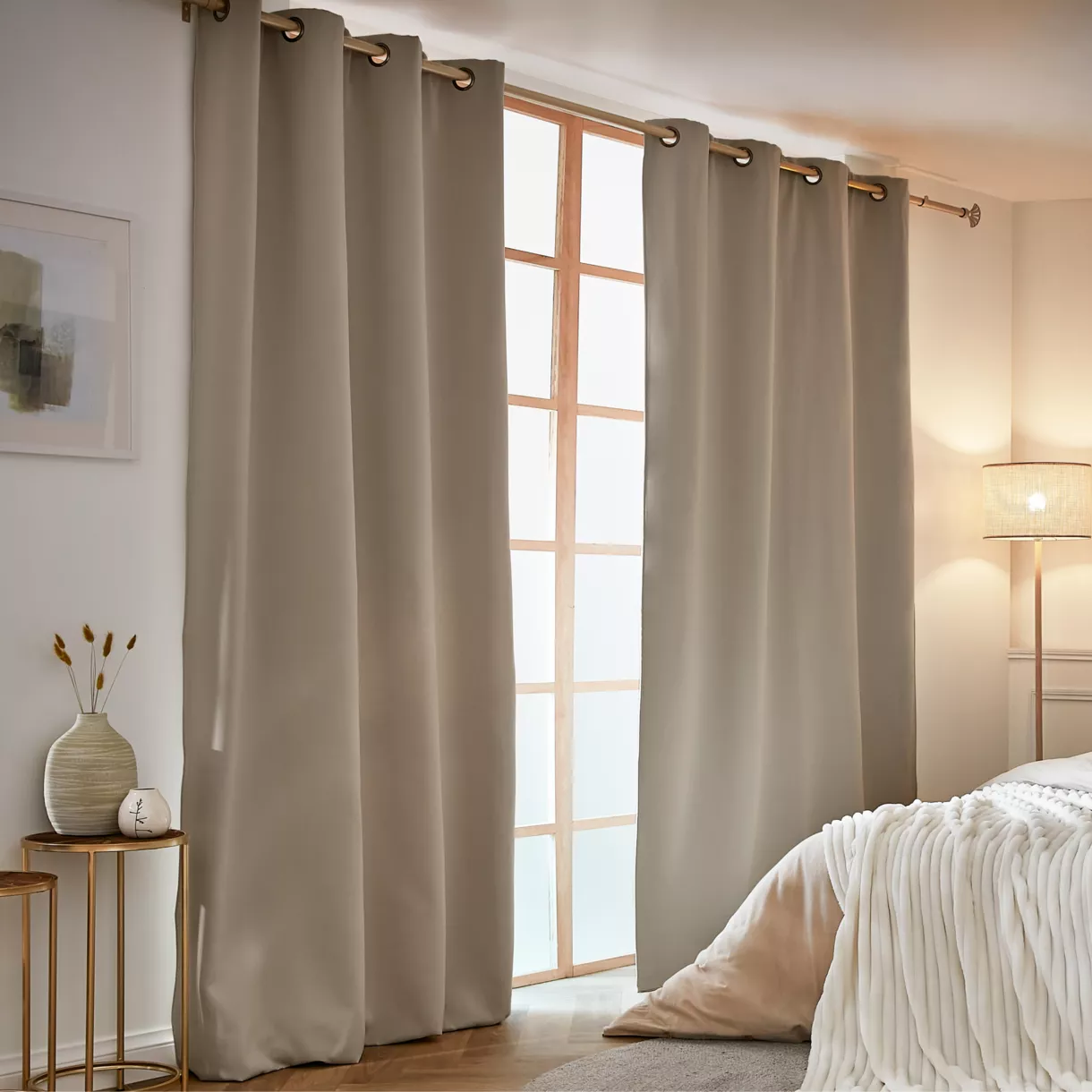 eminza Rideau obscurcissant thermique (140 x 280 cm) Calore Taupe