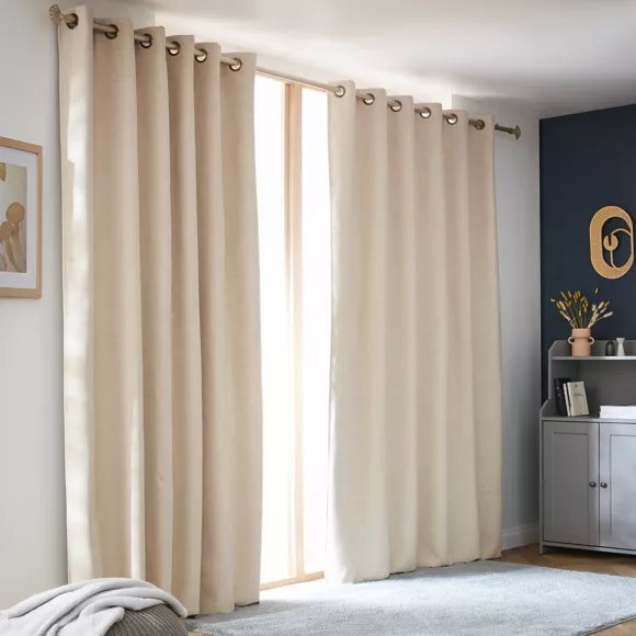 Eminza Rideau Obscurcissant Thermique (180 X 260 Cm) Alba Beige Grège