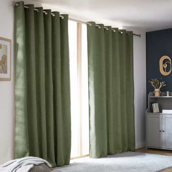 Eminza Rideau Obscurcissant Thermique (180 X 260 Cm) Alba Vert Kaki