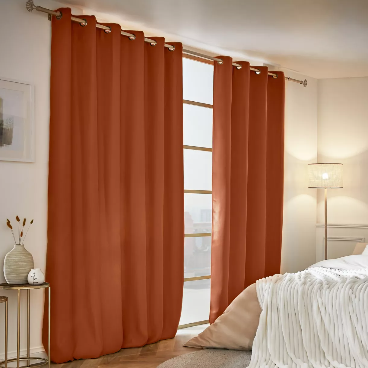 eminza Rideau obscurcissant thermique (180 x 260 cm) Calore Terracotta