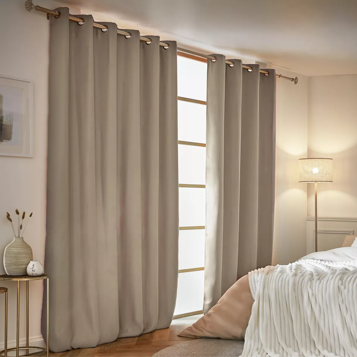 eminza Rideau obscurcissant thermique (180 x 260 cm) Calore Taupe