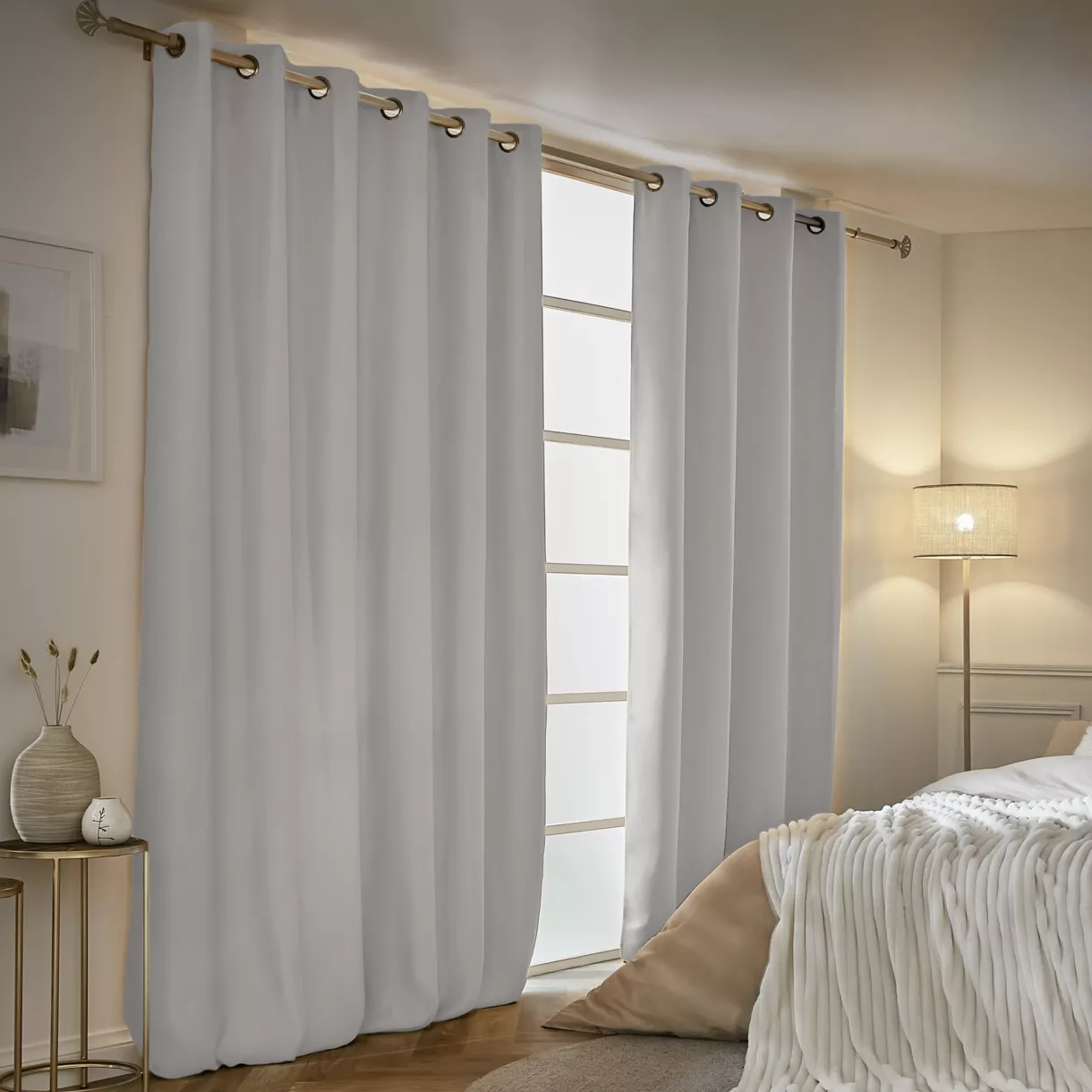 eminza Rideau obscurcissant thermique (180 x 260 cm) Calore Gris clair