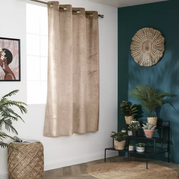 Eminza Rideau Obscurcissant Velours (140 X 180 Cm) Fern Taupe