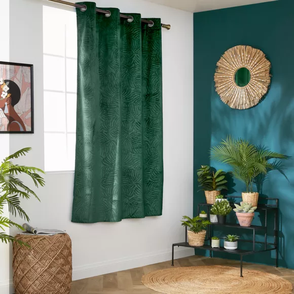 Eminza Rideau Obscurcissant Velours (140 X 180 Cm) Fern Vert Sapin