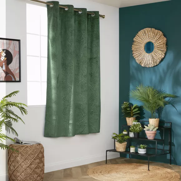 Eminza Rideau Obscurcissant Velours (140 X 180 Cm) Fern Vert Romarin