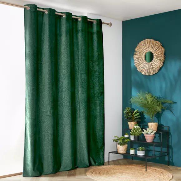 Eminza Rideau Obscurcissant Velours (180 X 260 Cm) Fern Vert Sapin