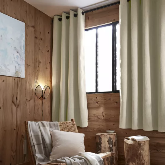 Eminza Rideau Occultant Isolant Total Blackout (140 X 180 Cm) Magnus Beige