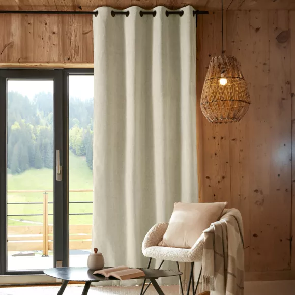 Eminza Rideau Occultant Isolant Total Blackout (140 X 240 Cm) Magnus Beige