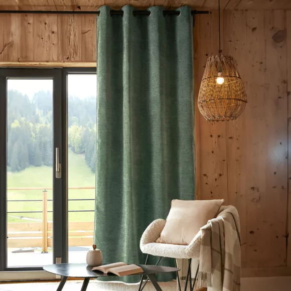 Eminza Rideau Occultant Isolant Total Blackout (140 X 240 Cm) Magnus Vert Romarin