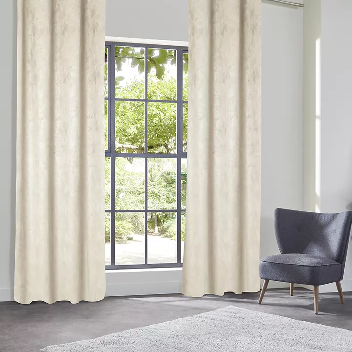 eminza Rideau occultant velours (135 x 260 cm) Fuji Ecru