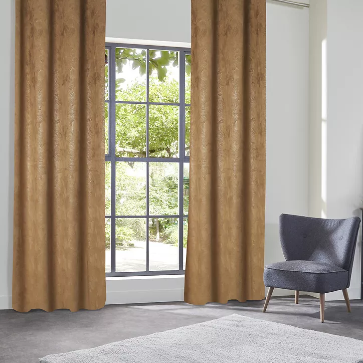 eminza Rideau occultant velours (135 x 260 cm) Fuji Marron cannelle