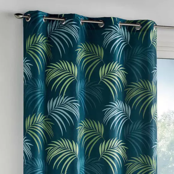 Eminza Rideau Oeillets (140 X 260 Cm) Blue Vegetal Bleu